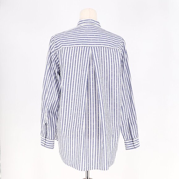 NWT GRAYSON for ANTHROPOLOGIE The Hero Buttondown Shirt Blue Stripe Size M 03 - Picture 6 of 10